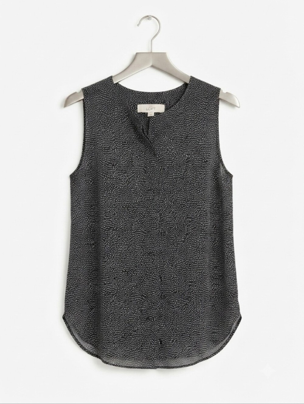 LOFT Black Tiny Dot Sleeveless Shell Size M